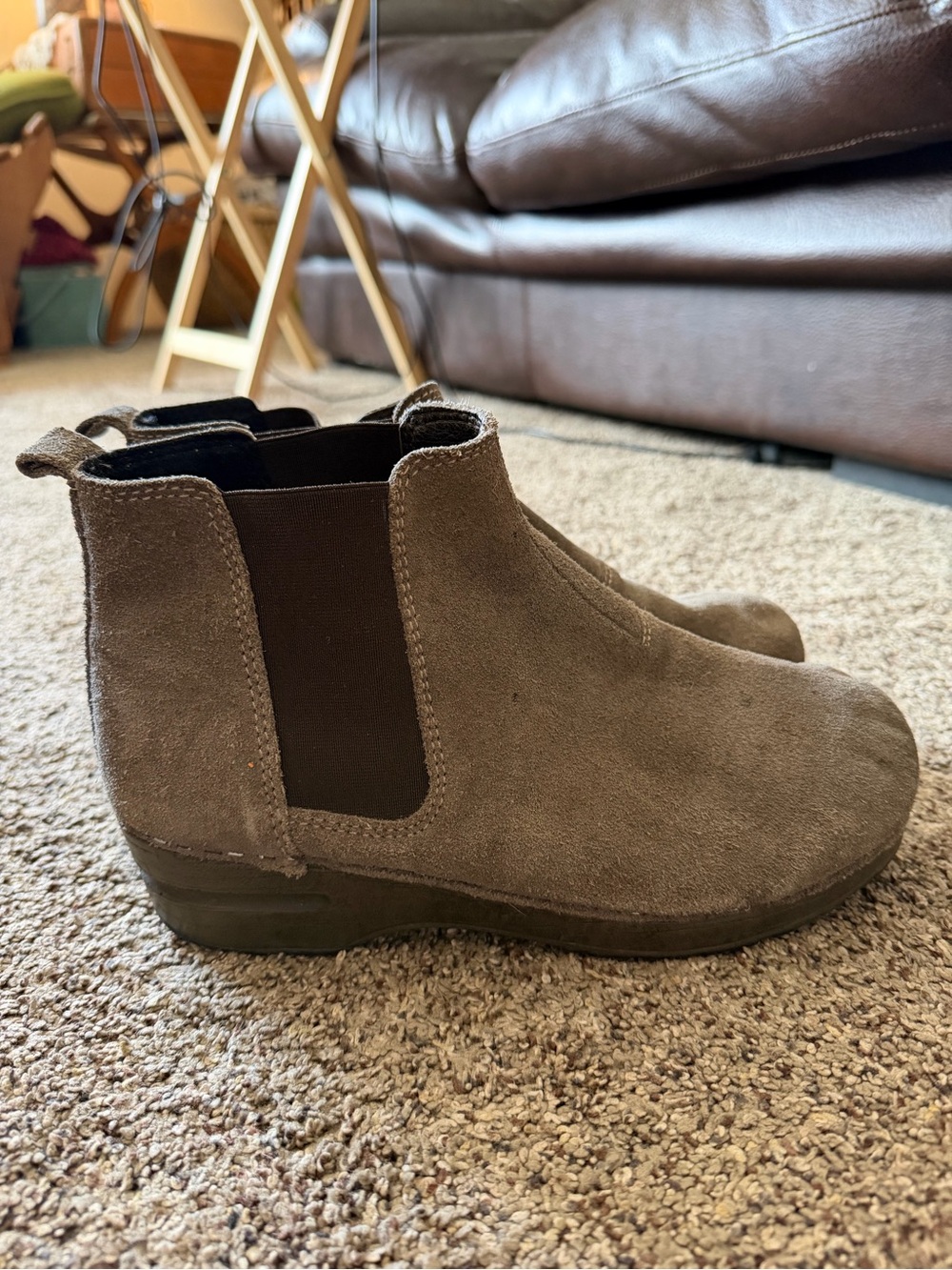 Suede Clog boots - Taupe